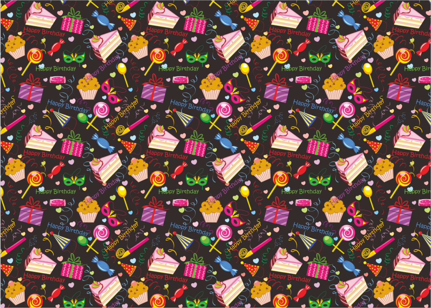 AW-PR-98E2 | Papel de cumpleaños con diseños tiernos