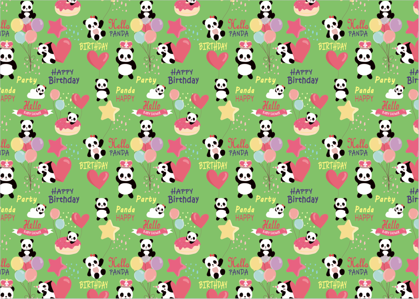 AW-PR-98E2 | Papel de cumpleaños con diseños tiernos