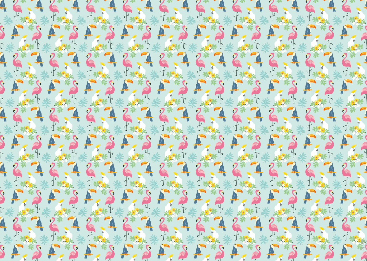 AW-PR-4867 | Papel para regalo con flamencos tropicales