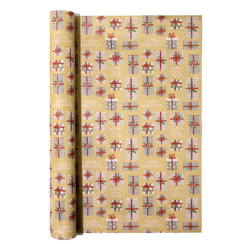 AW-PR-HYXB | Papel de Navidad rojo y blanco en papel kraft