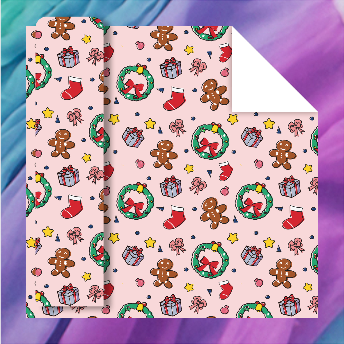 AW-PR-ZN4T | Papel de Navidad con personajes ilustrados