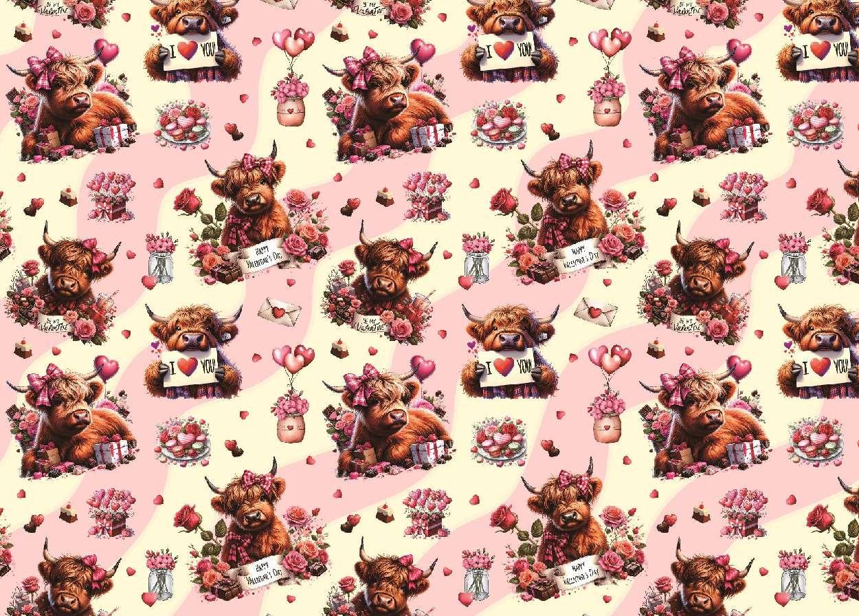 AW-PR-8EFX | Papel para San Valentín con diseño de vaquitas