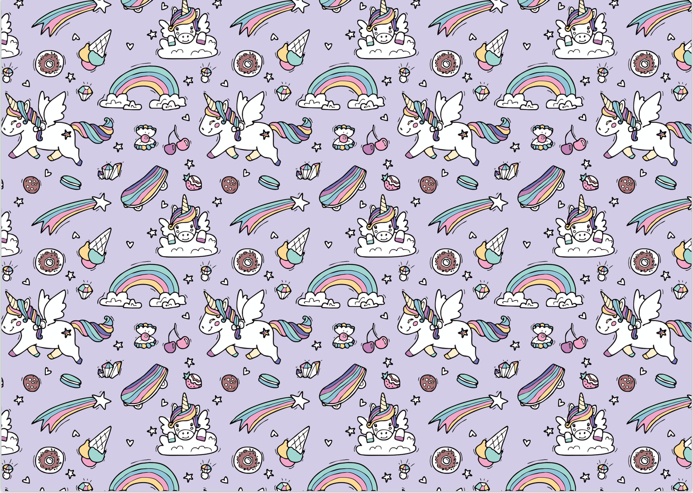 AW-PR-CRFH | Papel para regalo con unicornios