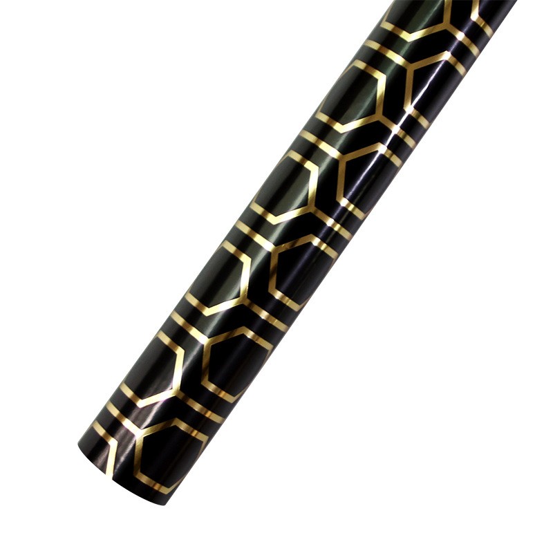 AW-PR-D7SX | Papel para regalo con estampado dorado geométrico