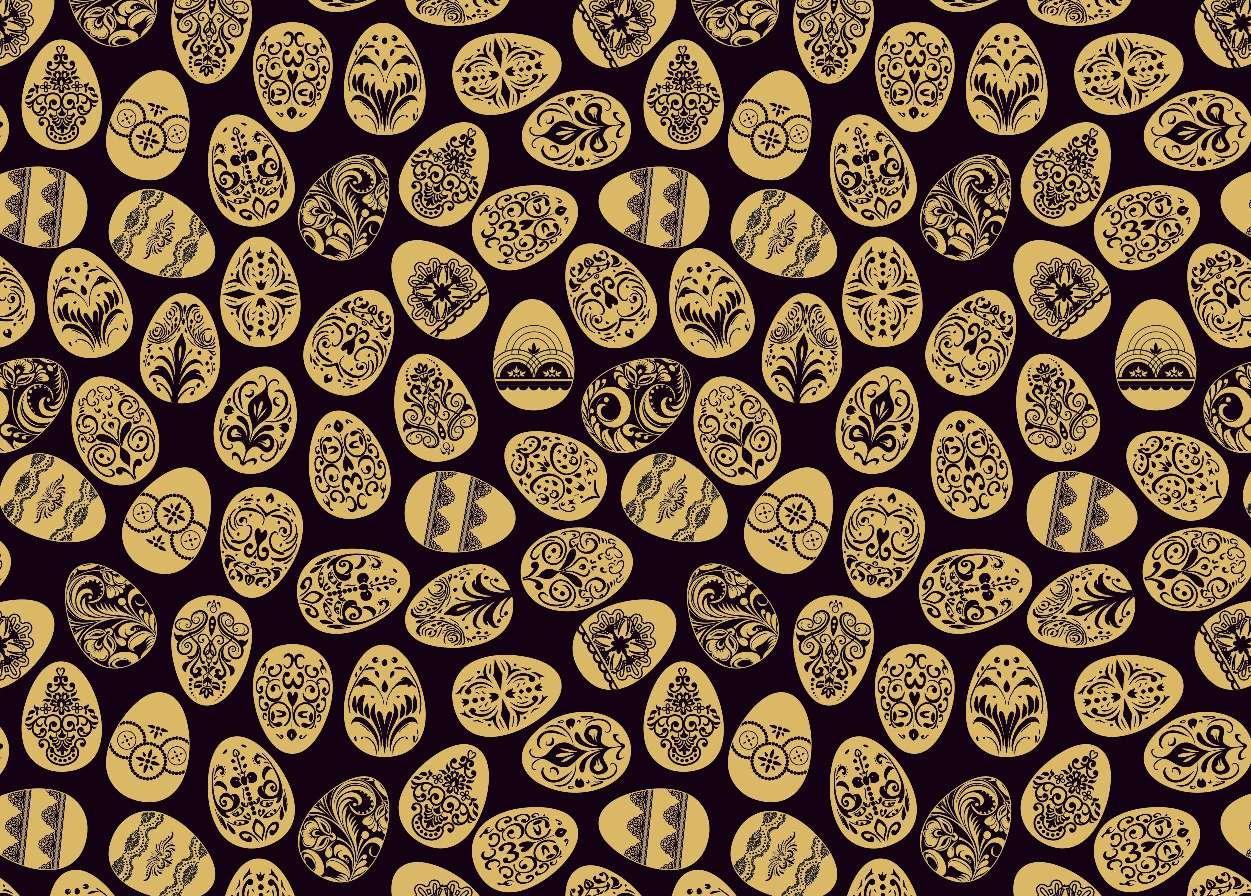 AW-PR-UZGR | Papel de Pascua negro con huevos dorados