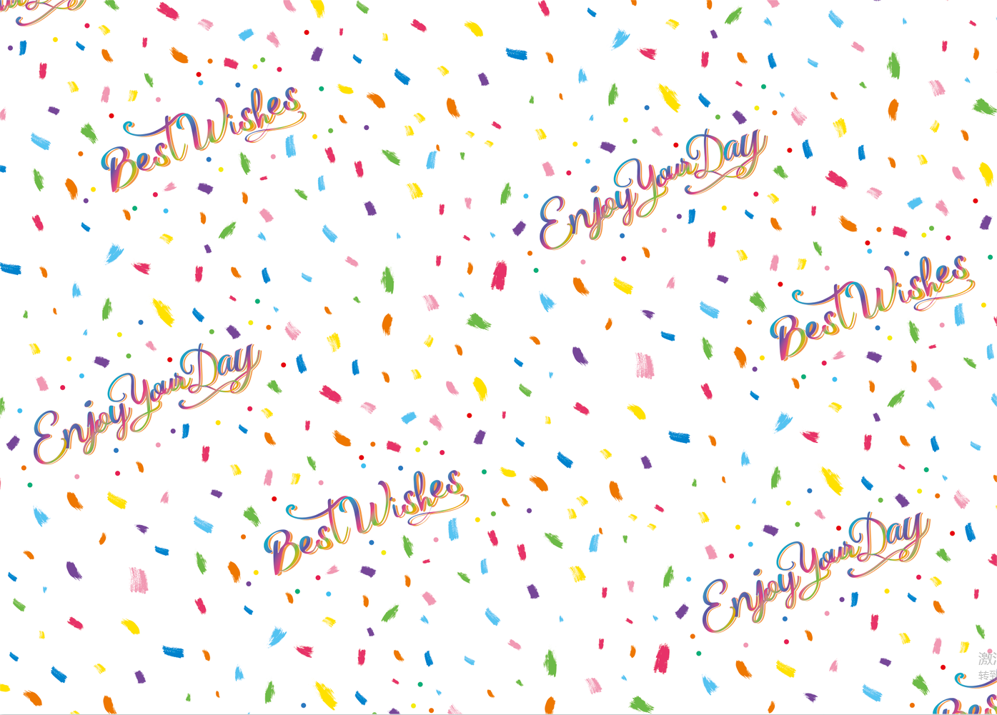 AW-PR-68J3 | Papel de cumpleaños con diseño de pinceladas