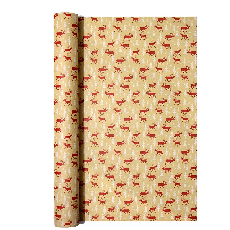 AW-PR-HYXB | Papel de Navidad rojo y blanco en papel kraft
