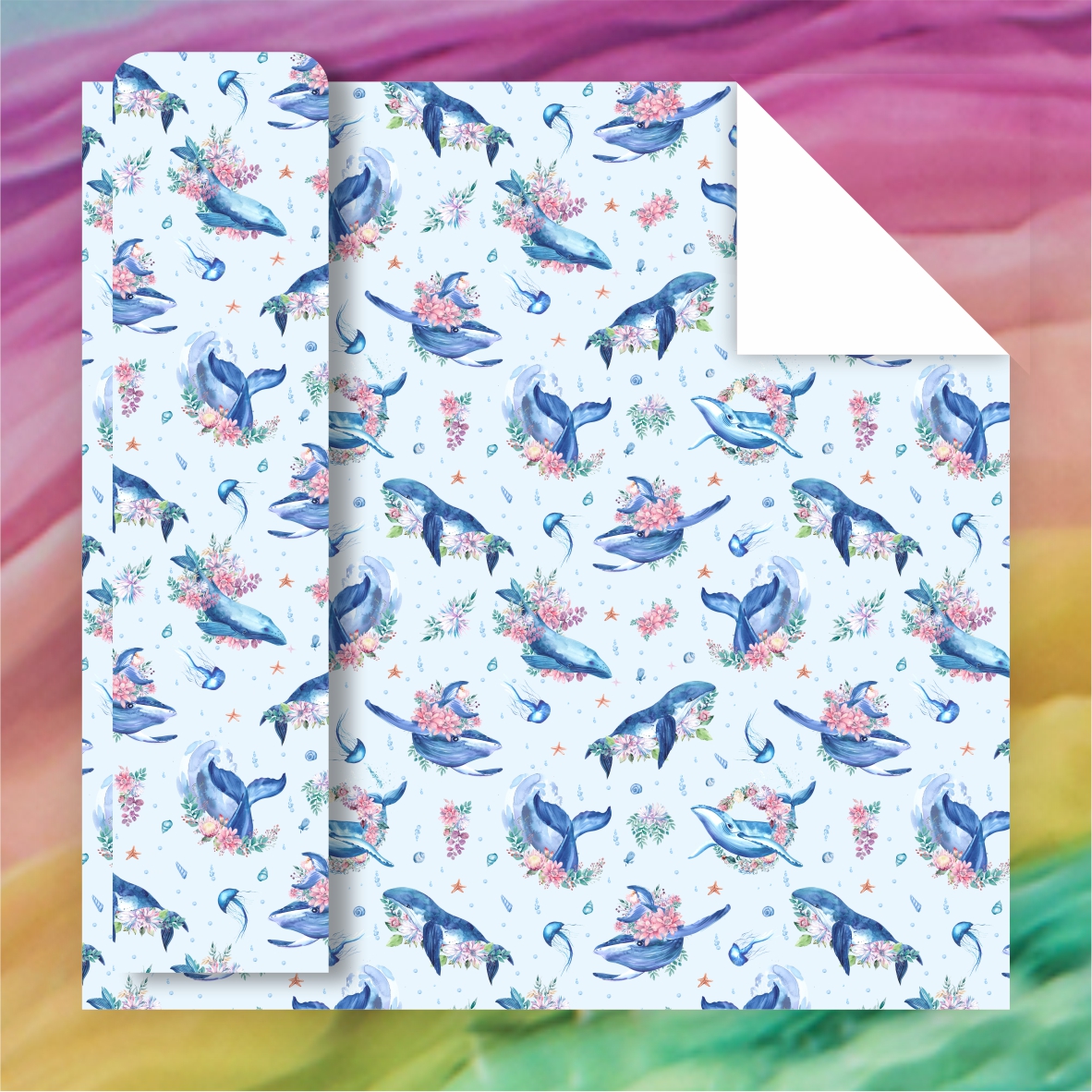 AW-PR-4436 | Papel para regalo con animales entre flores