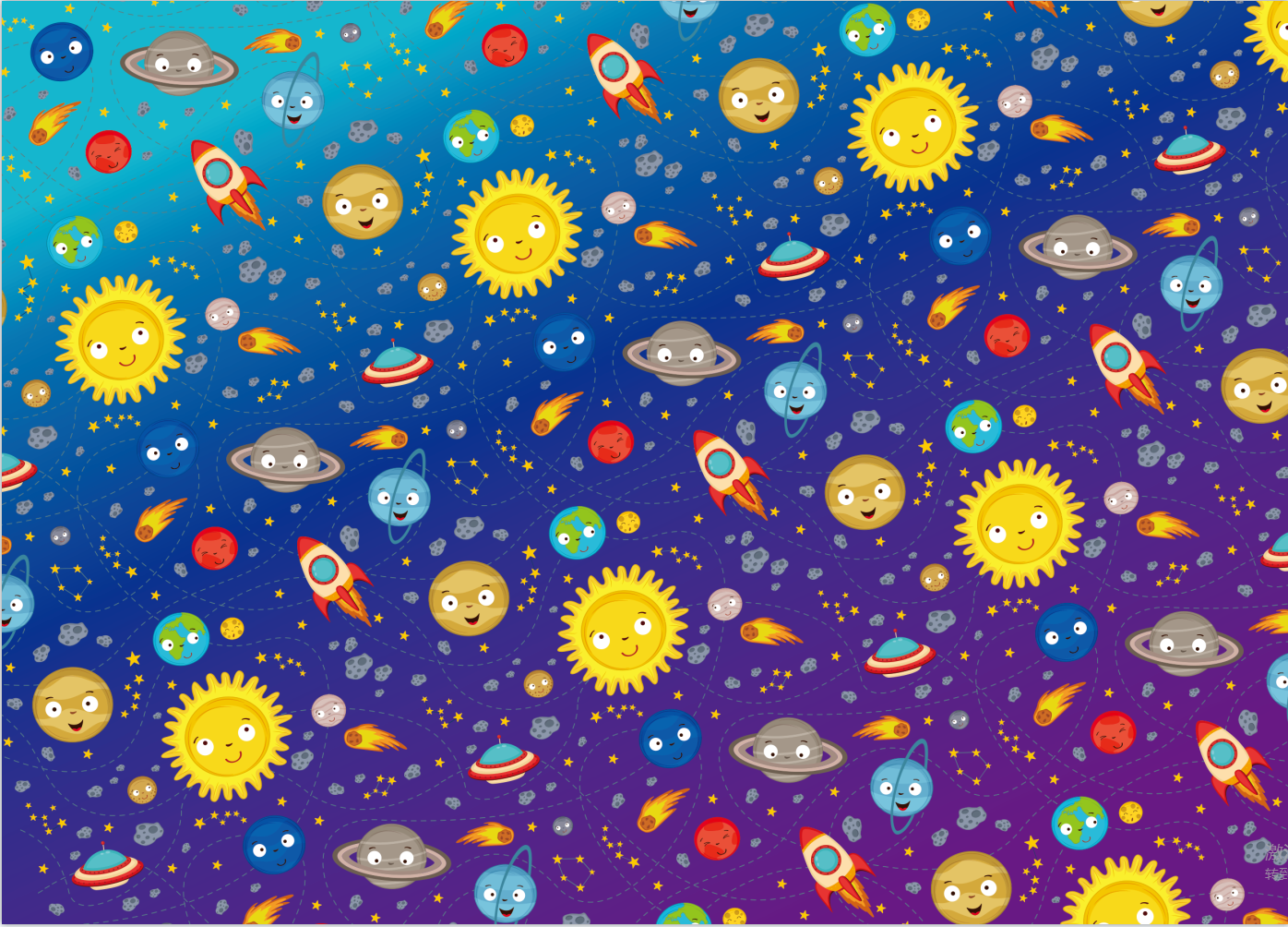 AW-PR-UUER | Papel para regalo con temática espacial