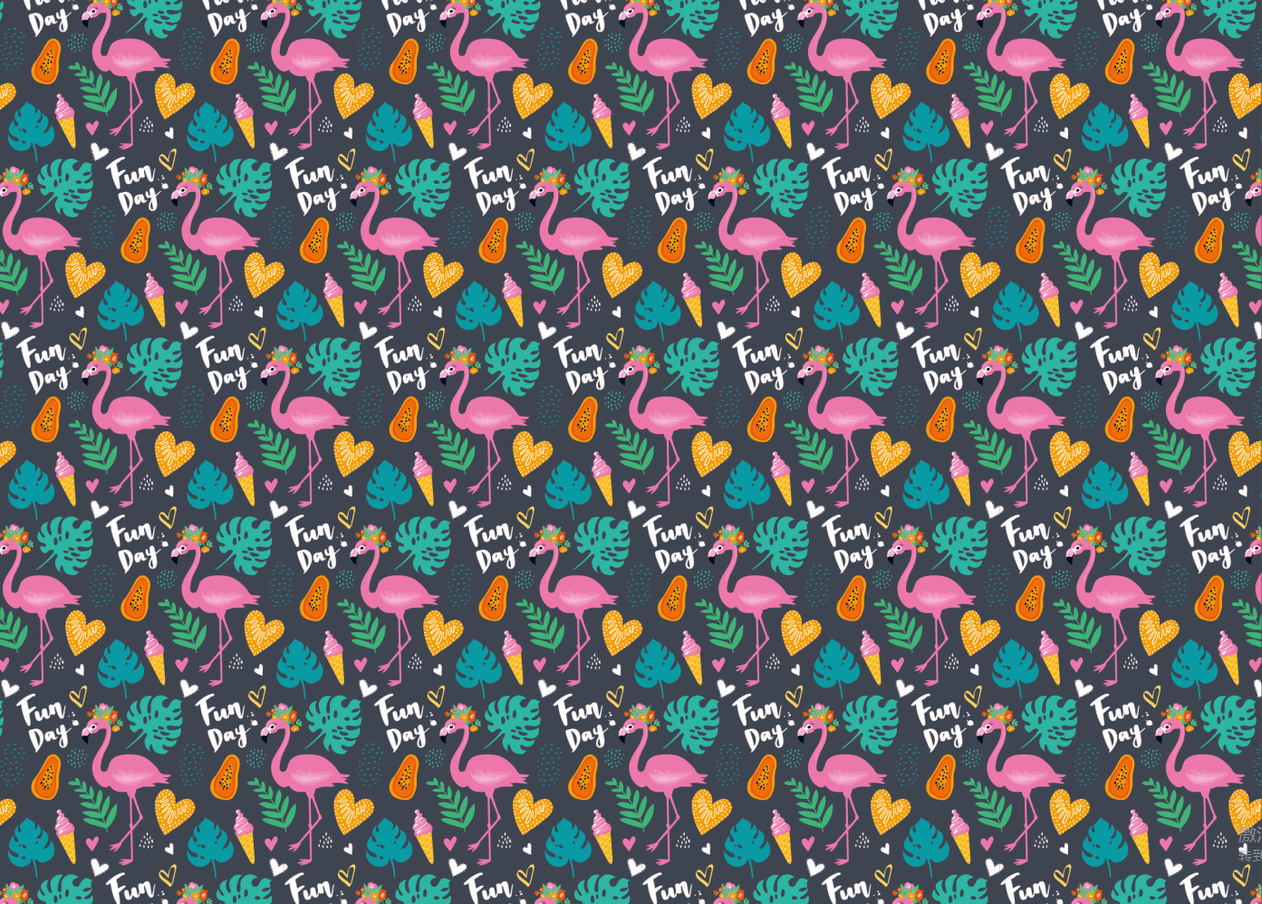 AW-PR-4867 | Papel para regalo con flamencos tropicales