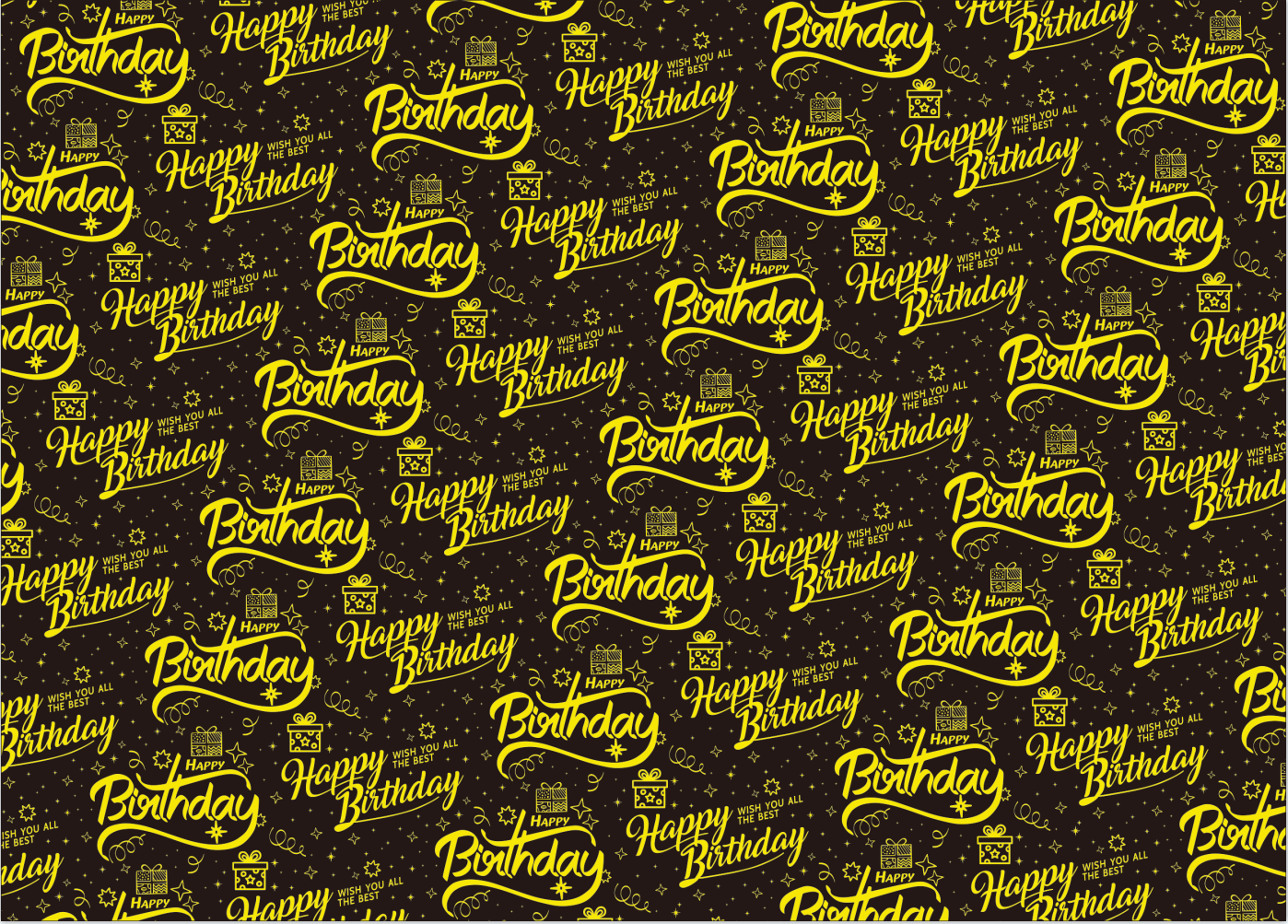 AW-PR-YG87 | Papel de cumpleaños negro con estampado especial