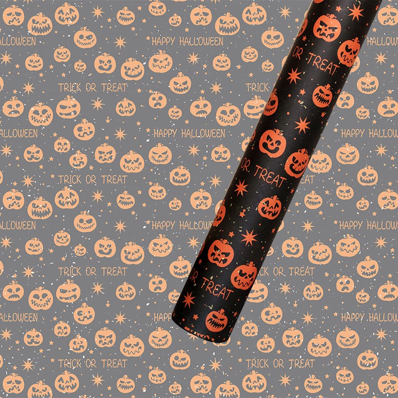 AW-PR-QV44 | Papel de Halloween naranja y negro