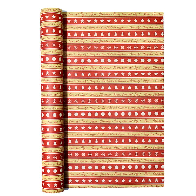 AW-PR-HYXB | Papel de Navidad rojo y blanco en papel kraft