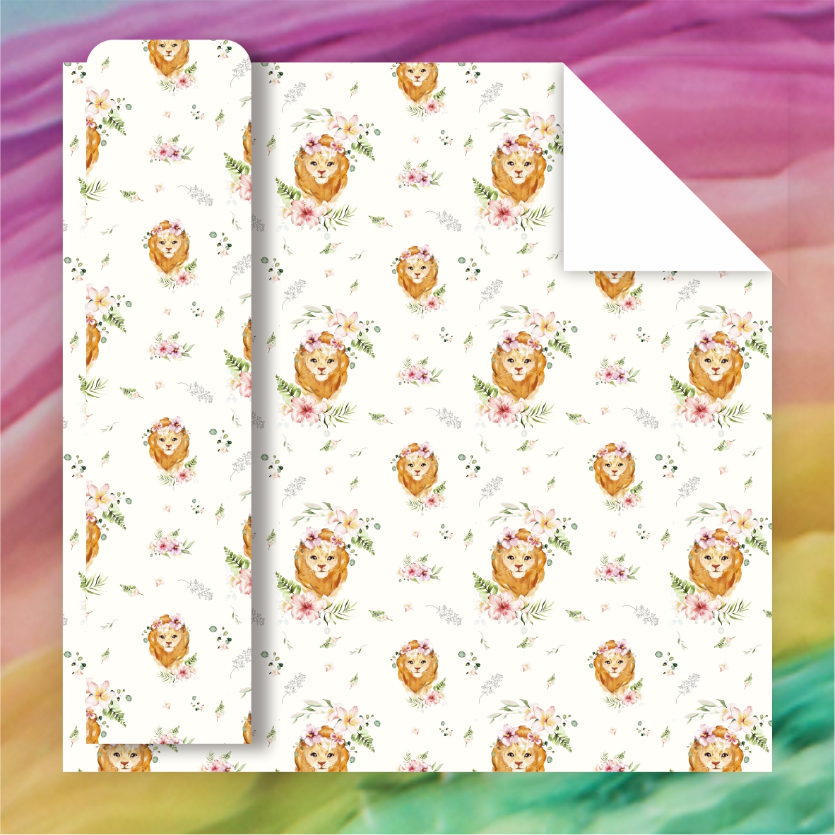 AW-PR-4436 | Papel para regalo con animales entre flores