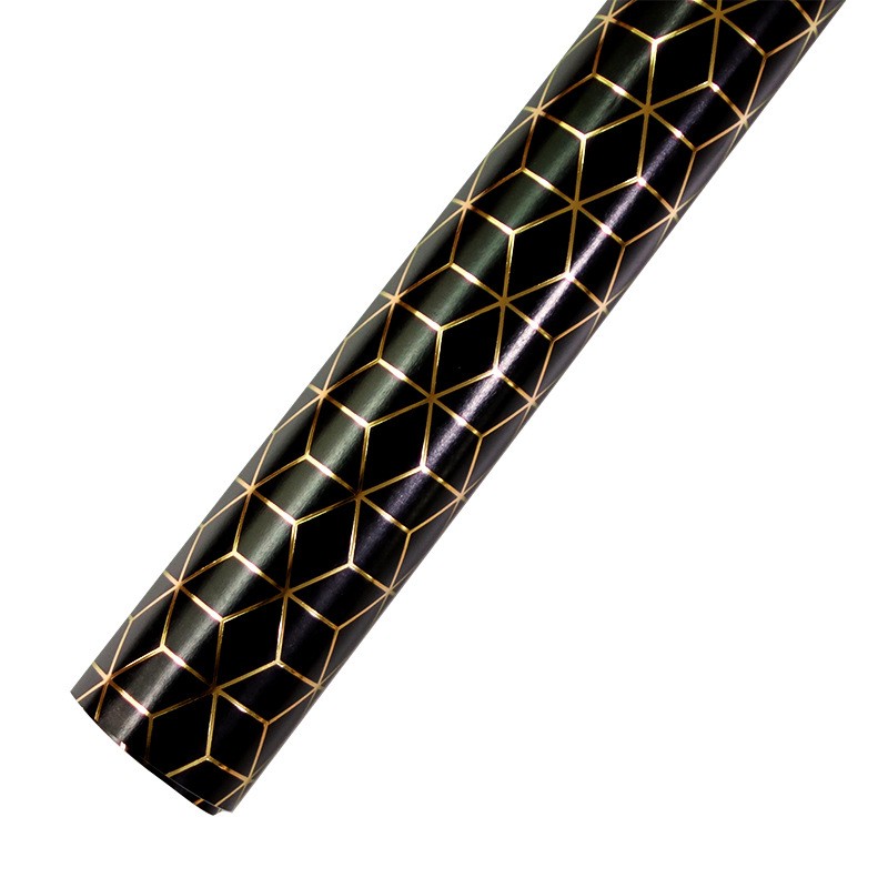 AW-PR-D7SX | Papel para regalo con estampado dorado geométrico