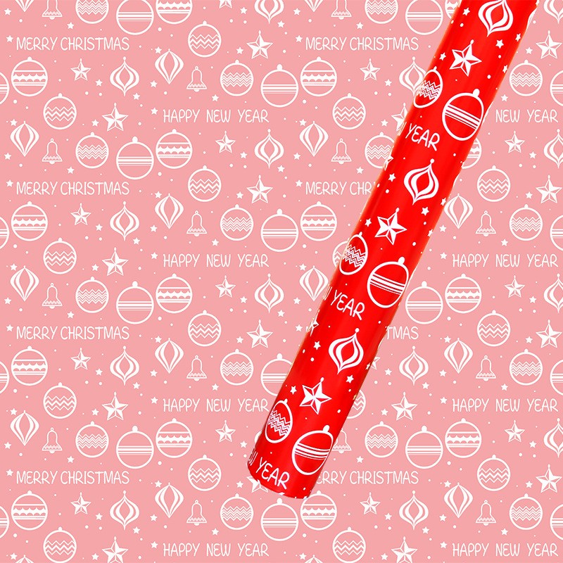AW-PR-RXQY | Papel de Navidad rojo con campanas