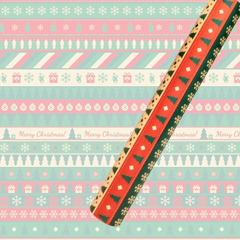 AW-PR-YZ38 | Papel de Navidad rojo y verde