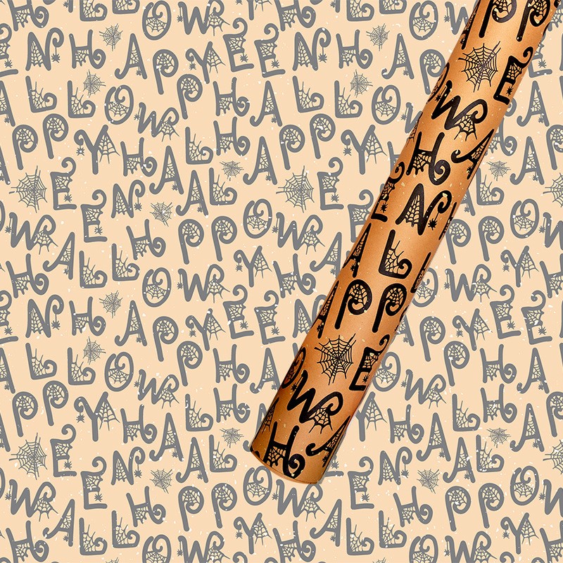 AW-PR-QV44 | Papel de Halloween naranja y negro