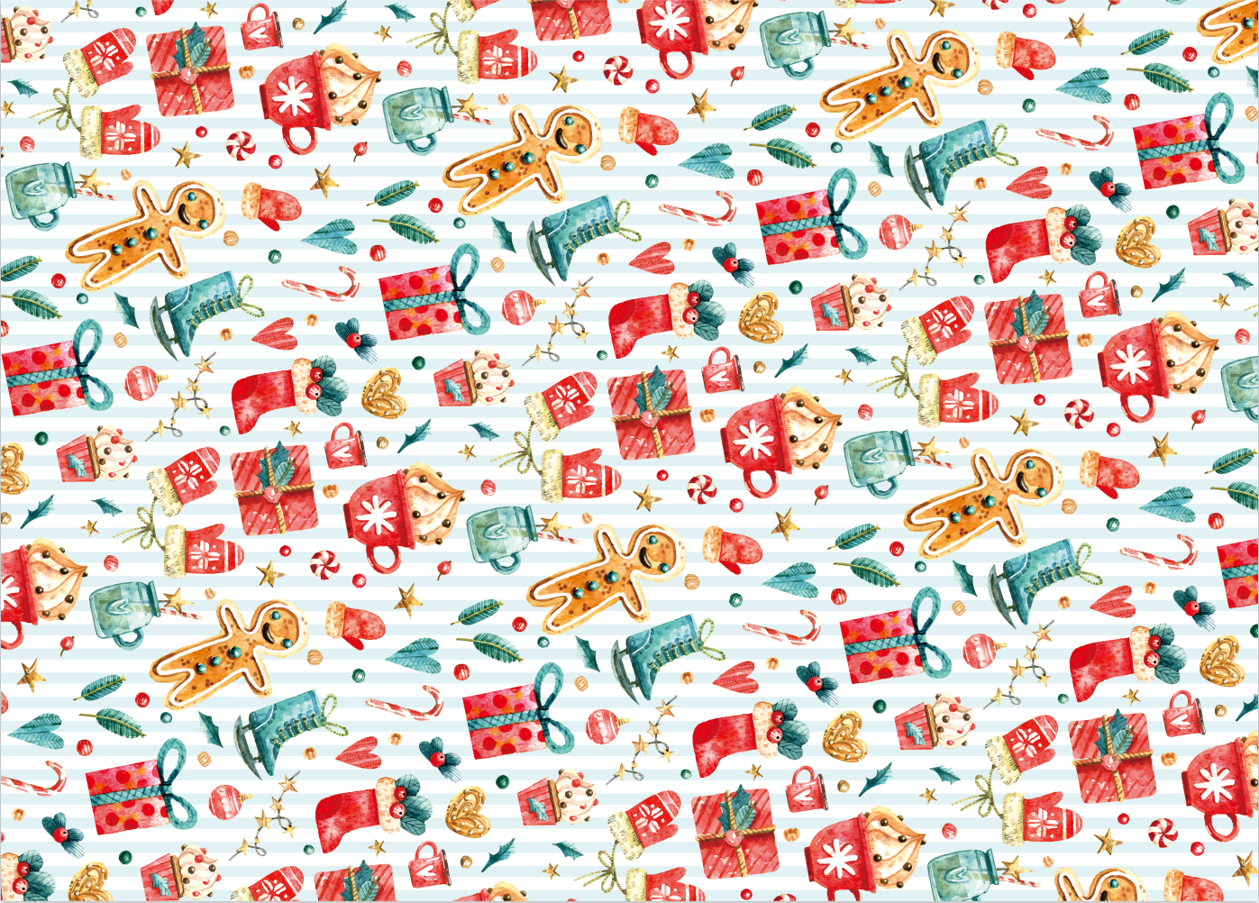 AW-PR-HYC8 | Papel de Navidad en papel kraft blanco