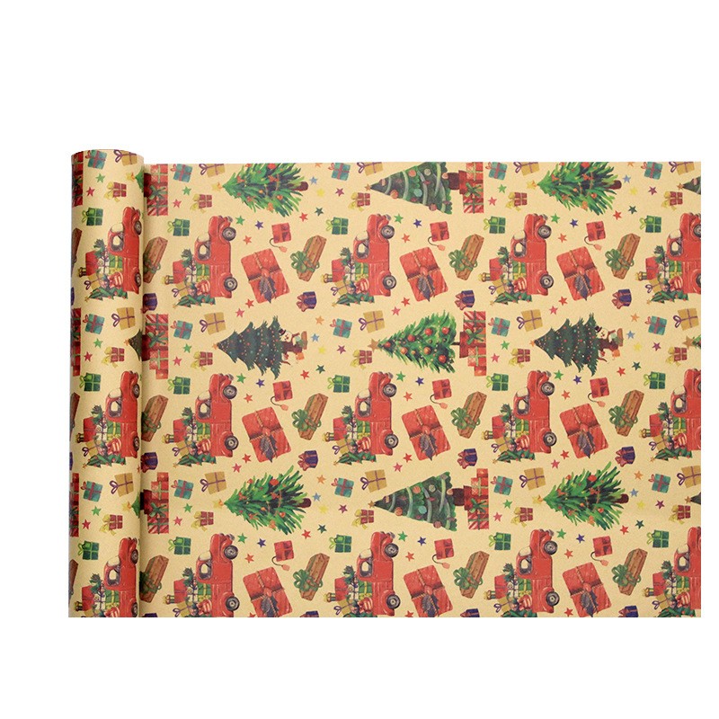 AW-PR-X6Q8 | Papel de Navidad estilo vintage multicolor