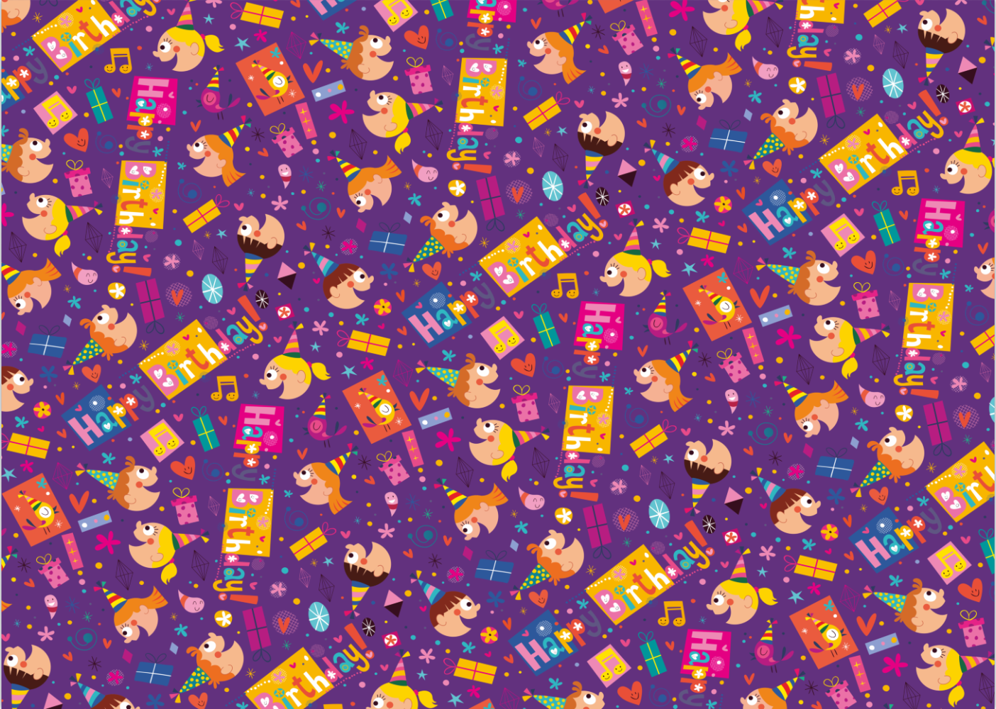 AW-PR-98E2 | Papel de cumpleaños con diseños tiernos