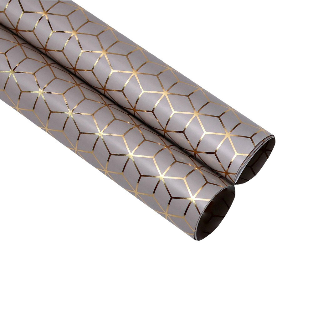 AW-PR-D7SX | Papel para regalo con estampado dorado geométrico