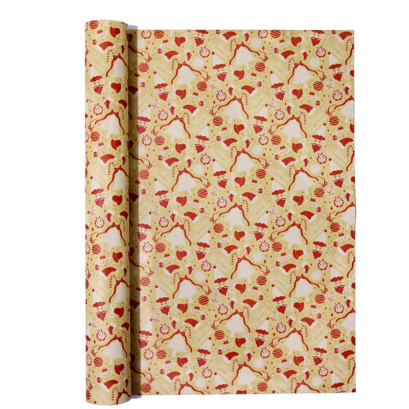 AW-PR-HYXB | Papel de Navidad rojo y blanco en papel kraft
