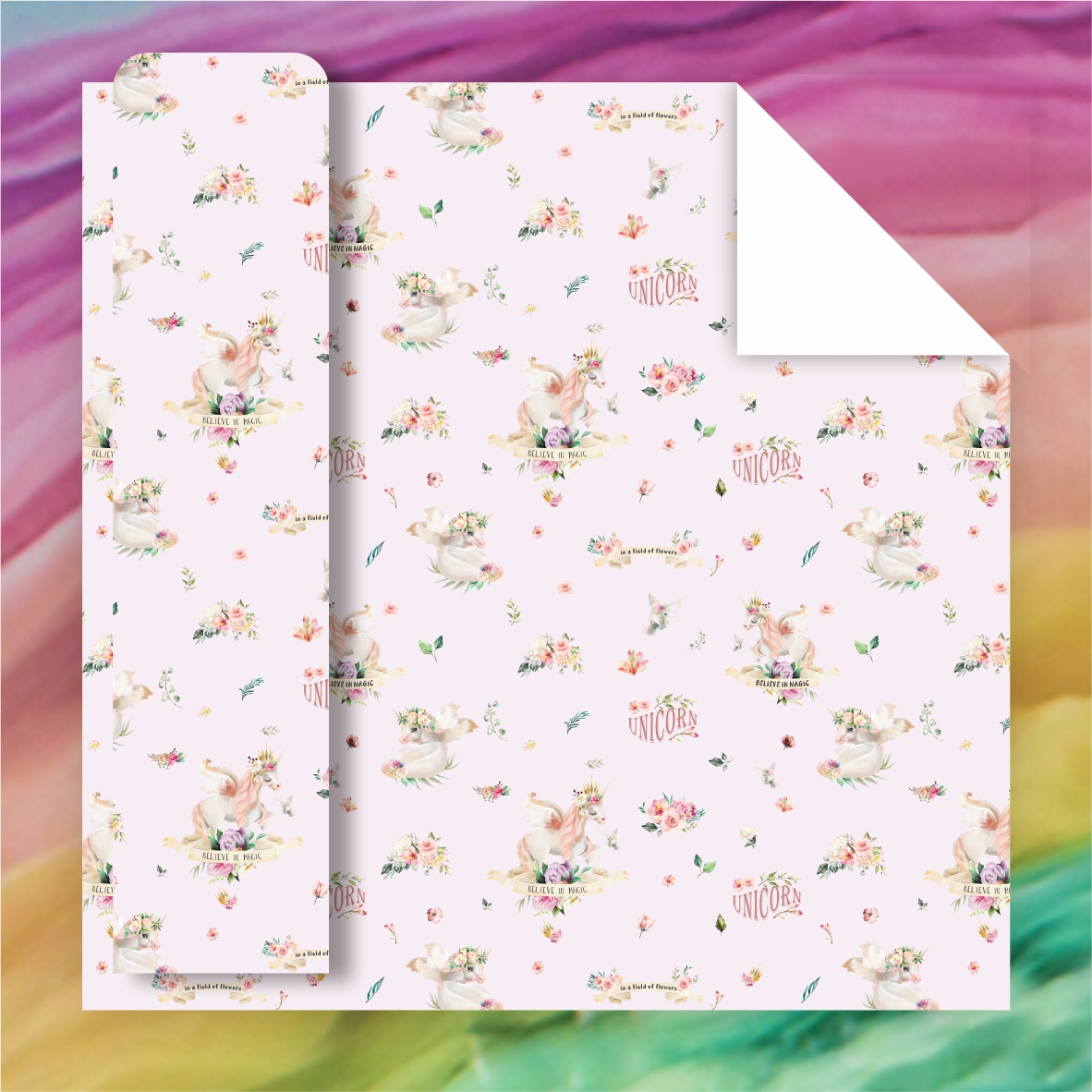 AW-PR-4436 | Papel para regalo con animales entre flores