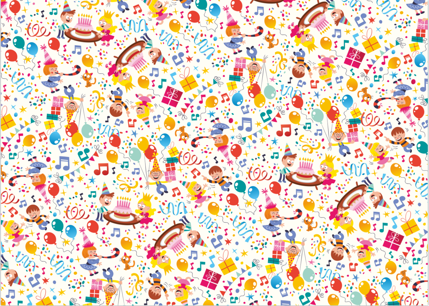 AW-PR-98E2 | Papel de cumpleaños con diseños tiernos