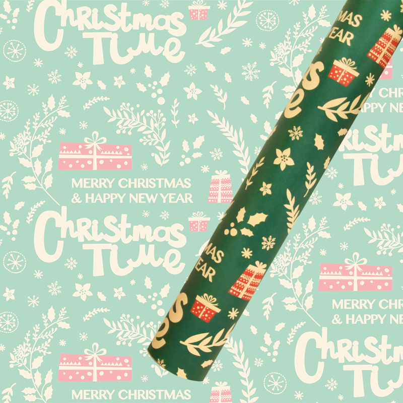 AW-PR-YZ38 | Papel de Navidad rojo y verde
