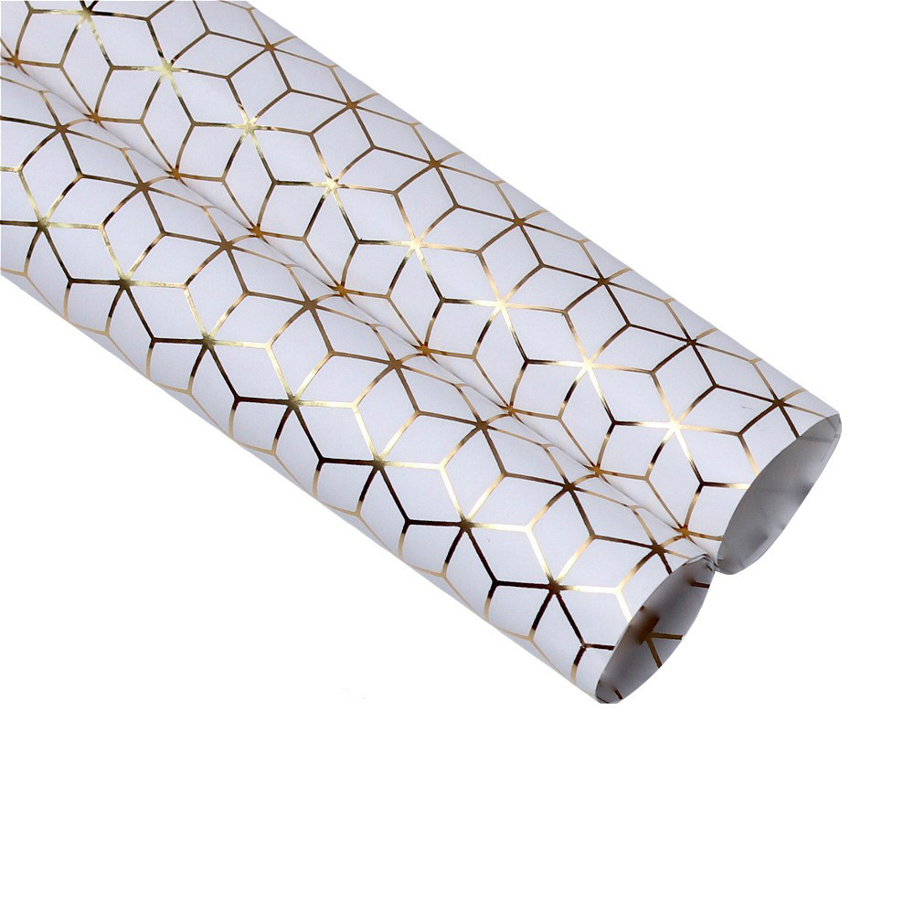 AW-PR-D7SX | Papel para regalo con estampado dorado geométrico