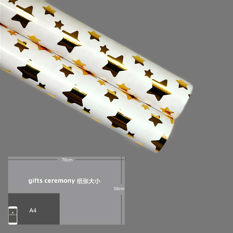 AW-PR-D7SX | Papel para regalo con estampado dorado geométrico