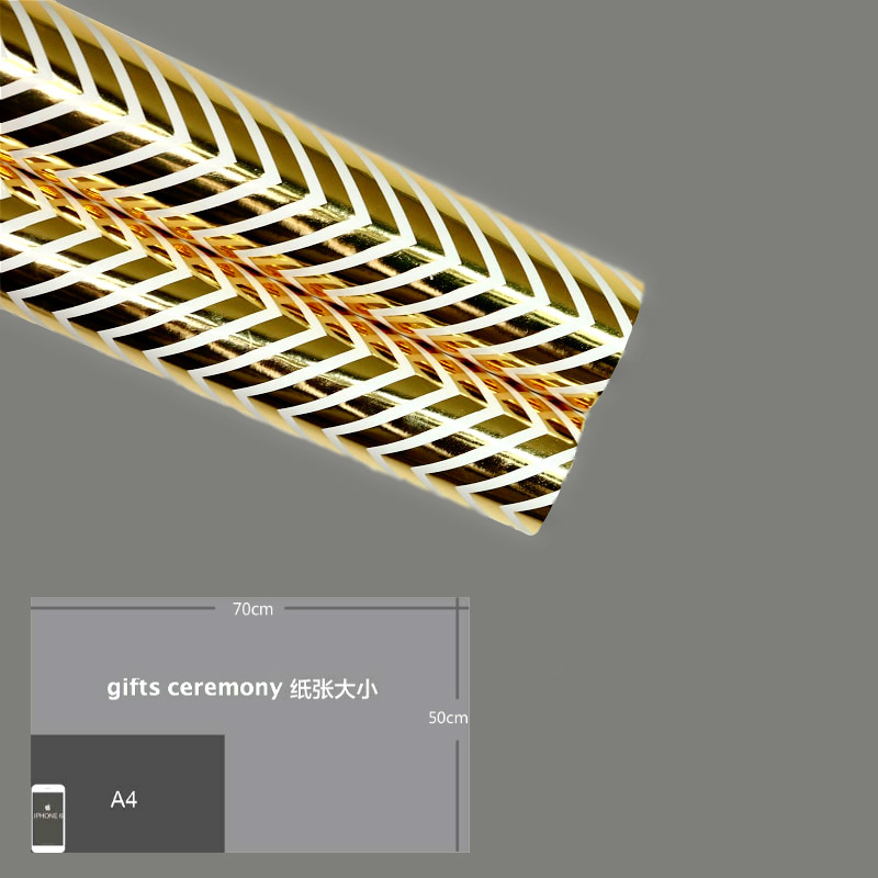 AW-PR-D7SX | Papel para regalo con estampado dorado geométrico