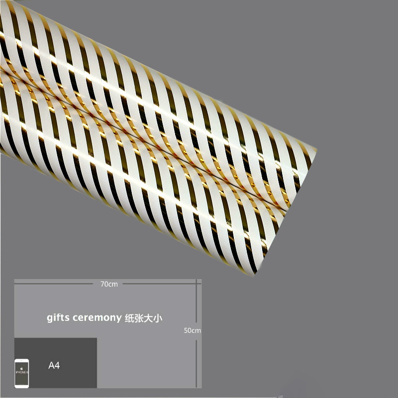 AW-PR-D7SX | Papel para regalo con estampado dorado geométrico