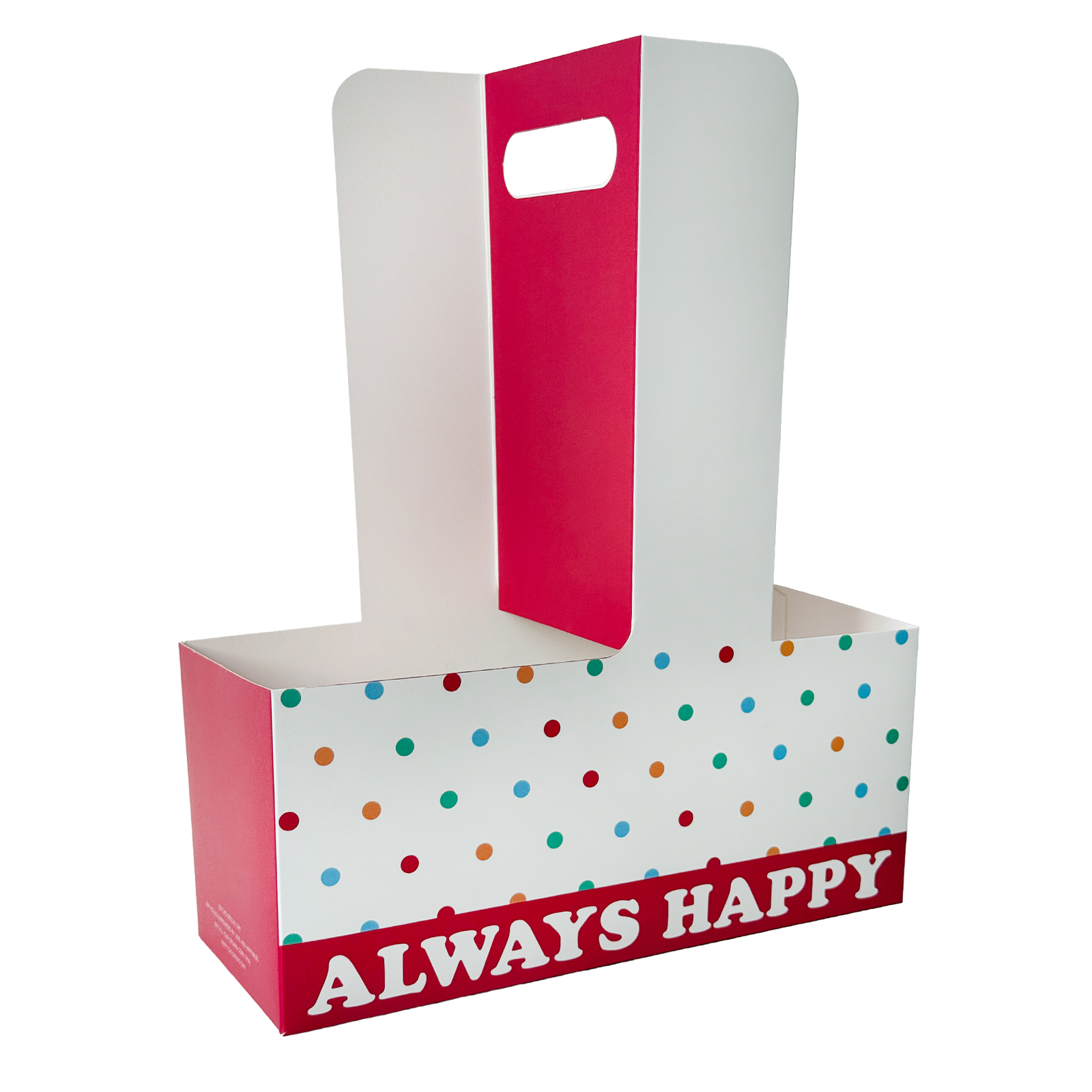 Caja floral de cartón con asa para arreglos