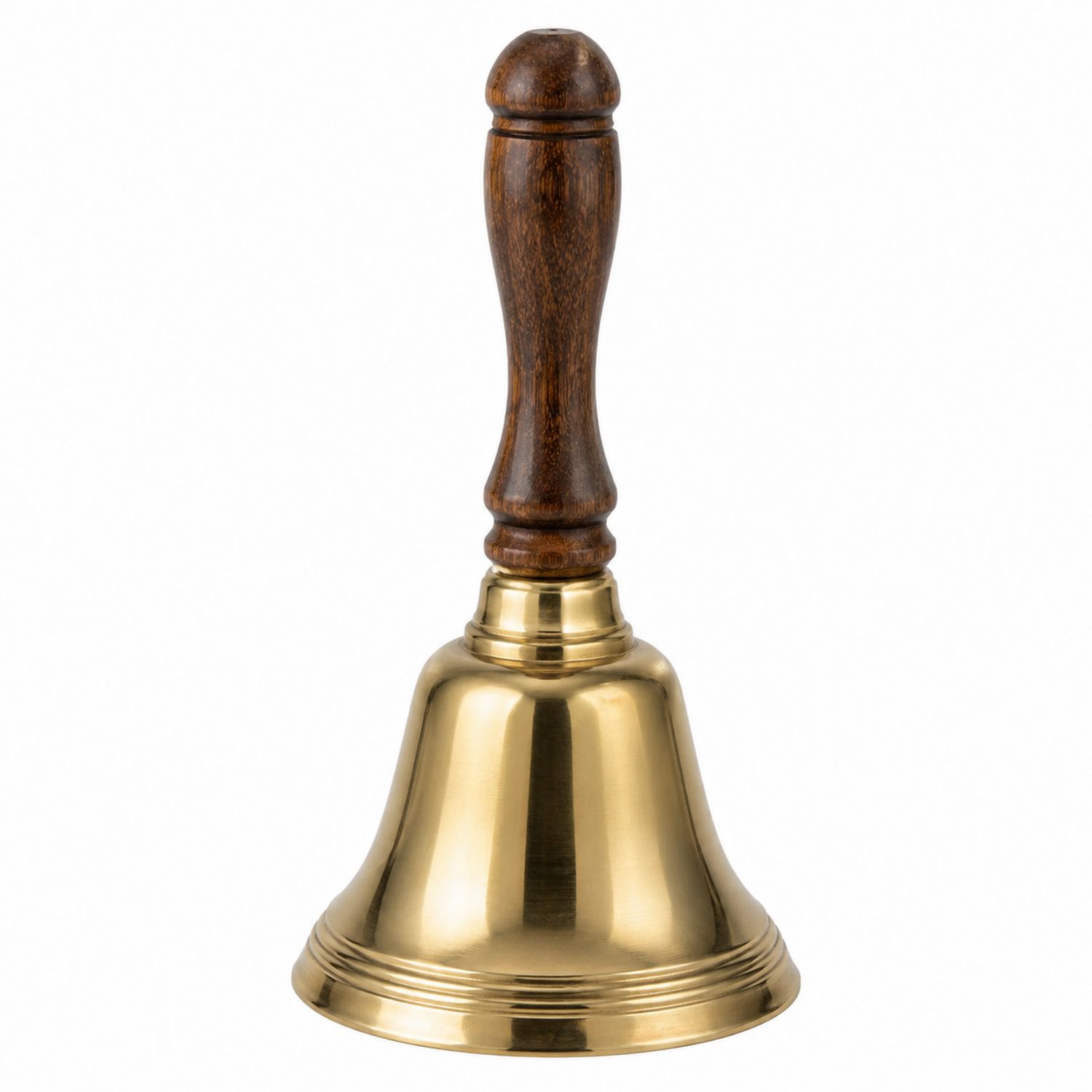 Cloche en laiton avec manche en bois