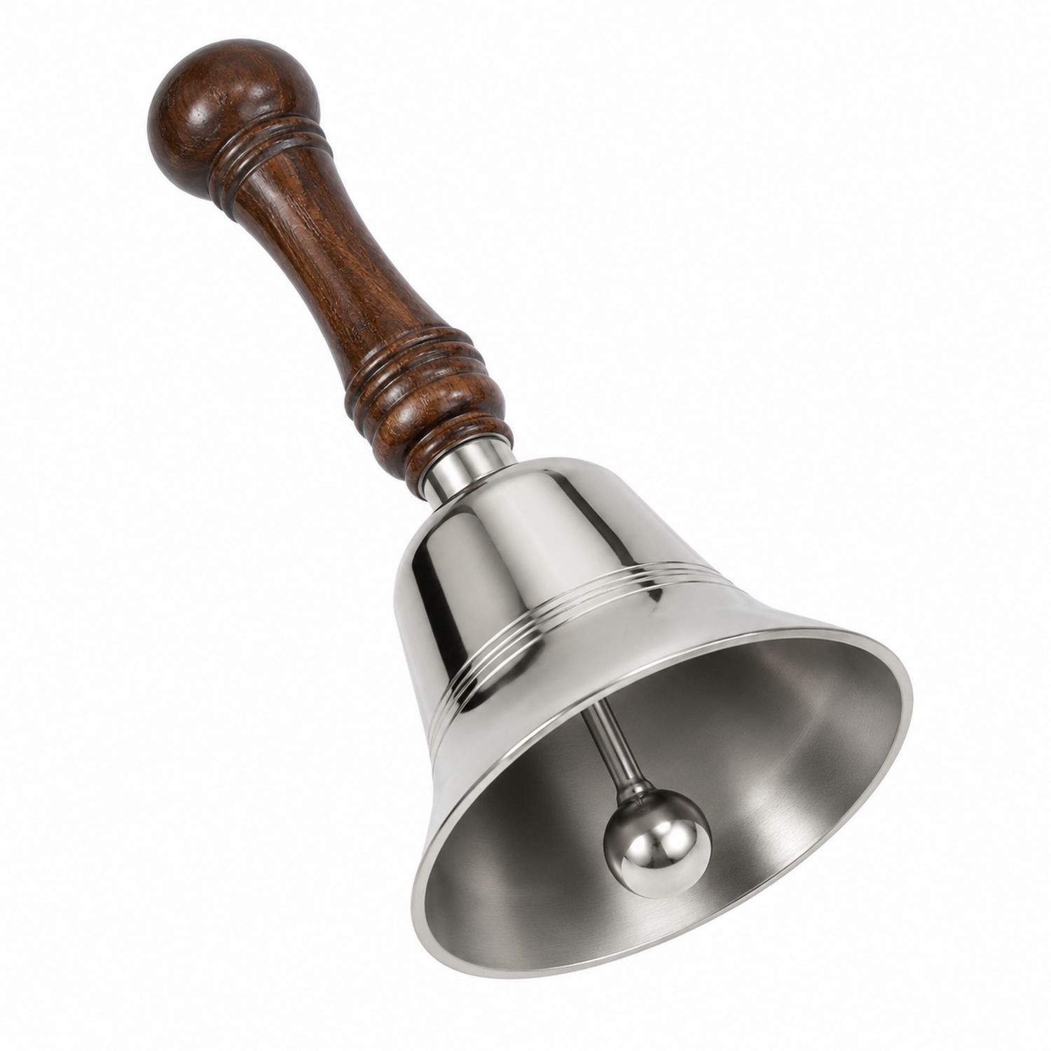 Cloche de Service en Métal avec Manche en Bois