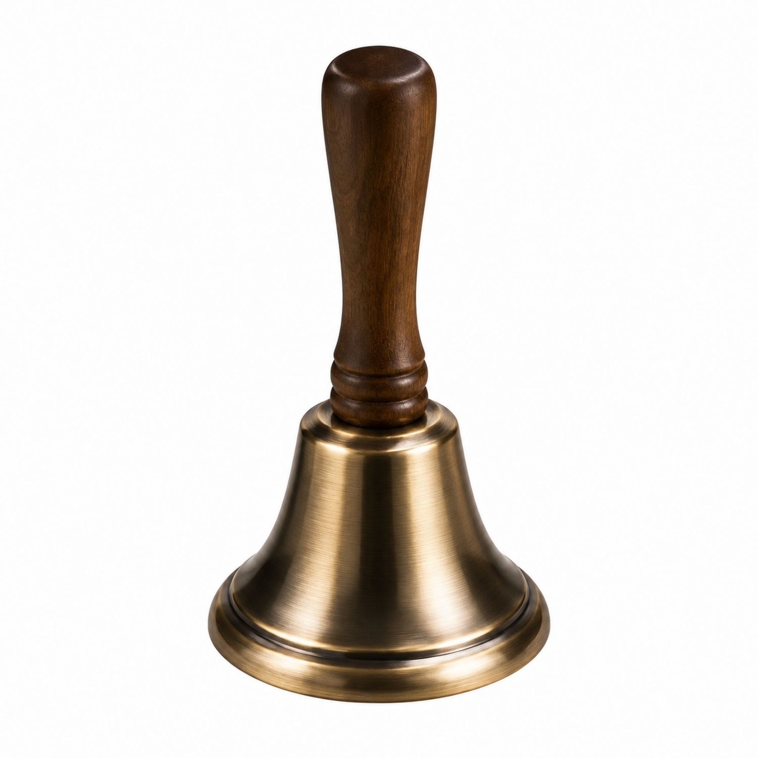 Cloche en Laiton Doré avec Poignée en Bois Ergonomique