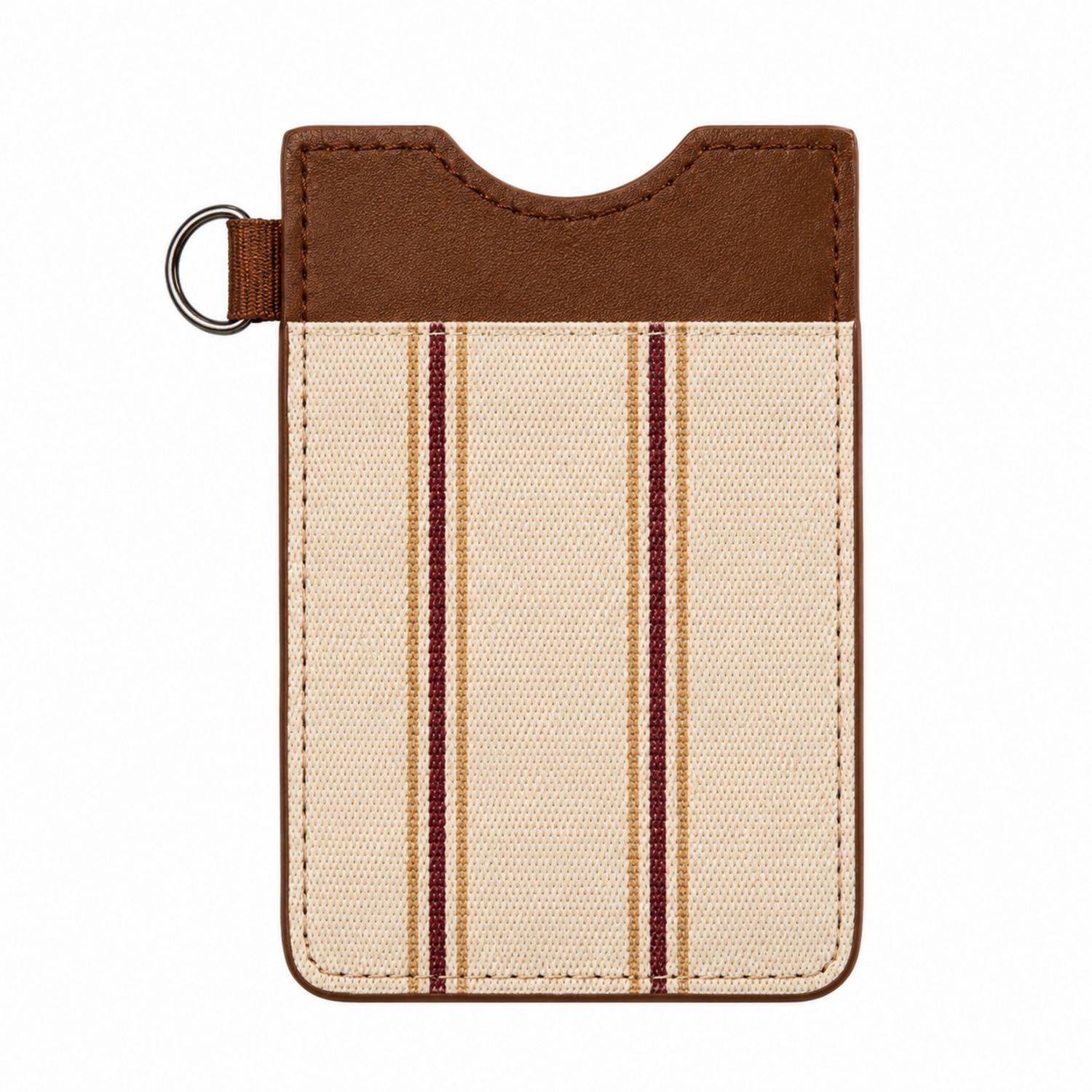 Kartenetui mit Streifen in Braun und Beige-Velridan