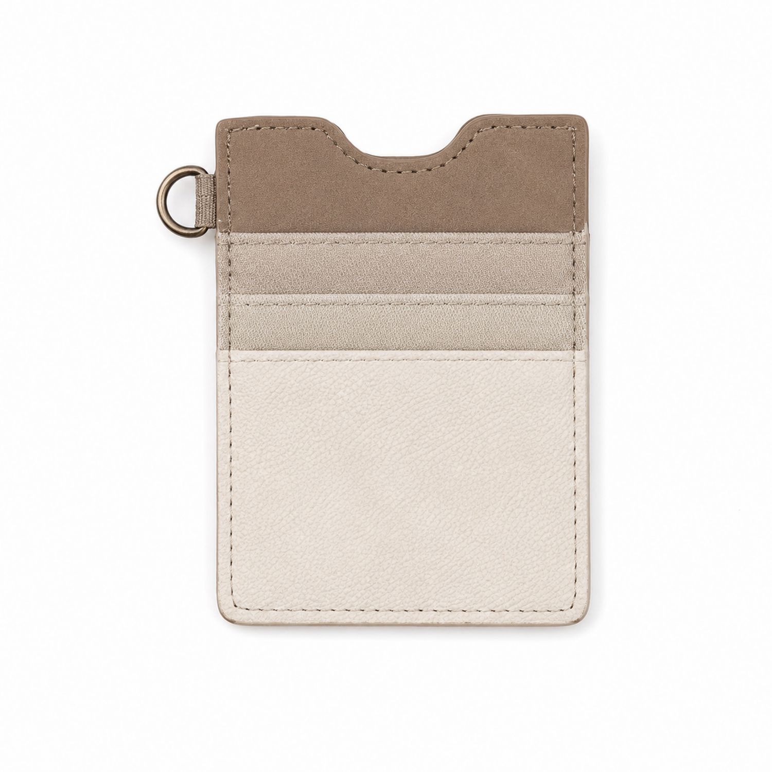 Beiger Kartenhalter mit Ringdetail-Velridan