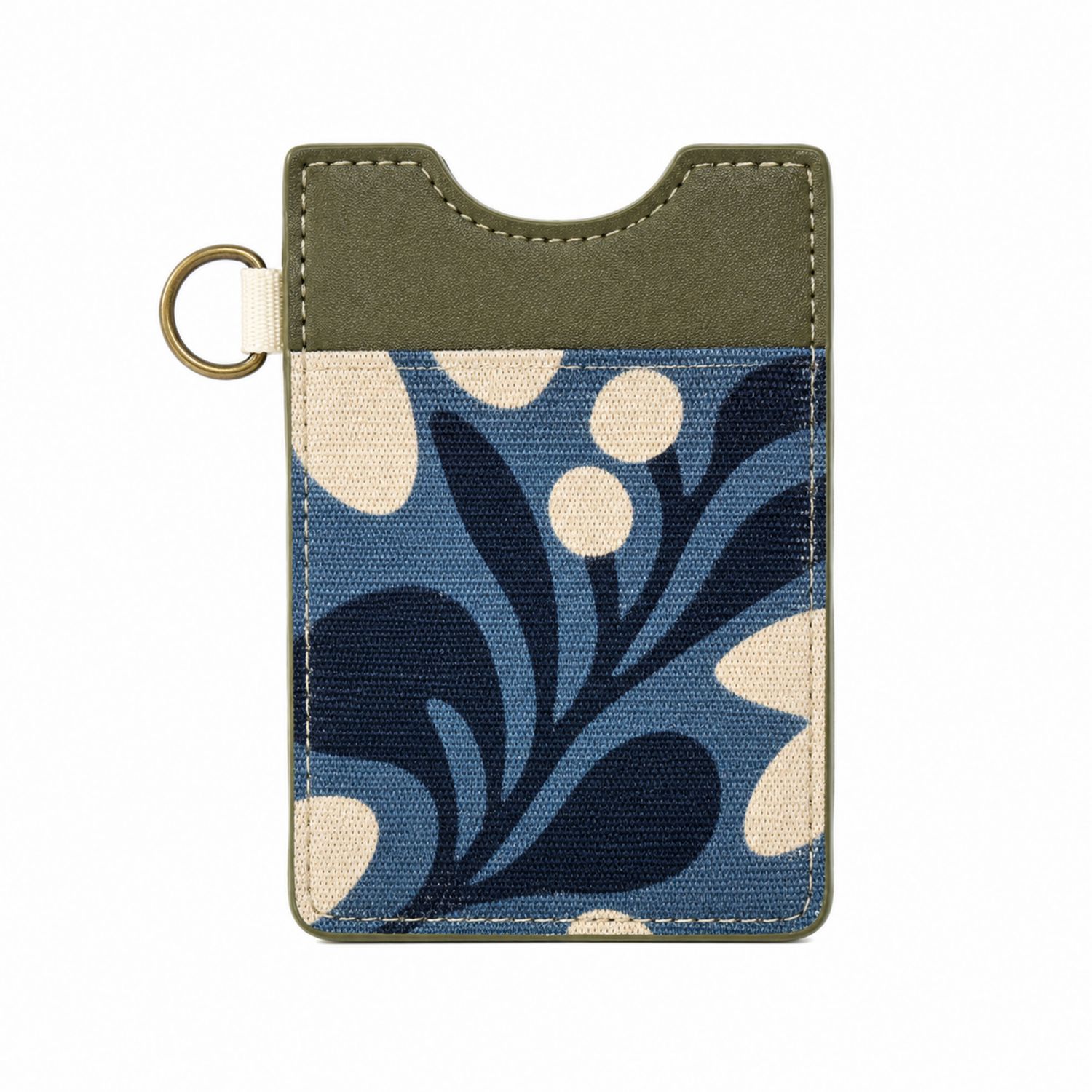 Floral Kartenhalter mit Ring Blau und Grün-Velridan