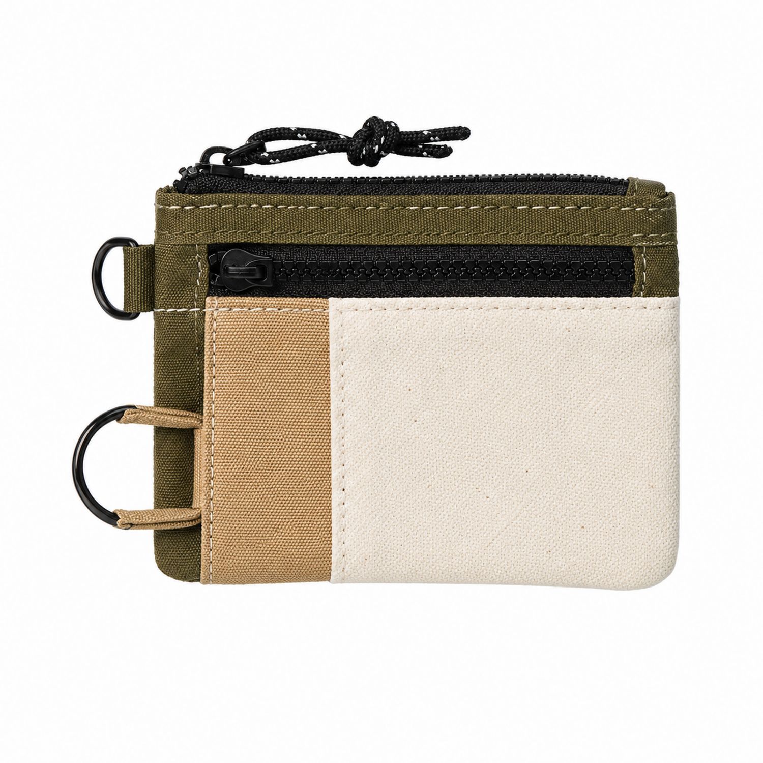 Kompakte Leinwand Geldbörse Beige/Khaki-Velridan