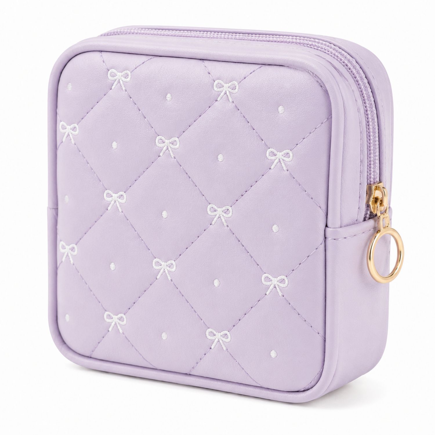 Lila Kosmetiktasche mit Schleifenmuster-Velridan