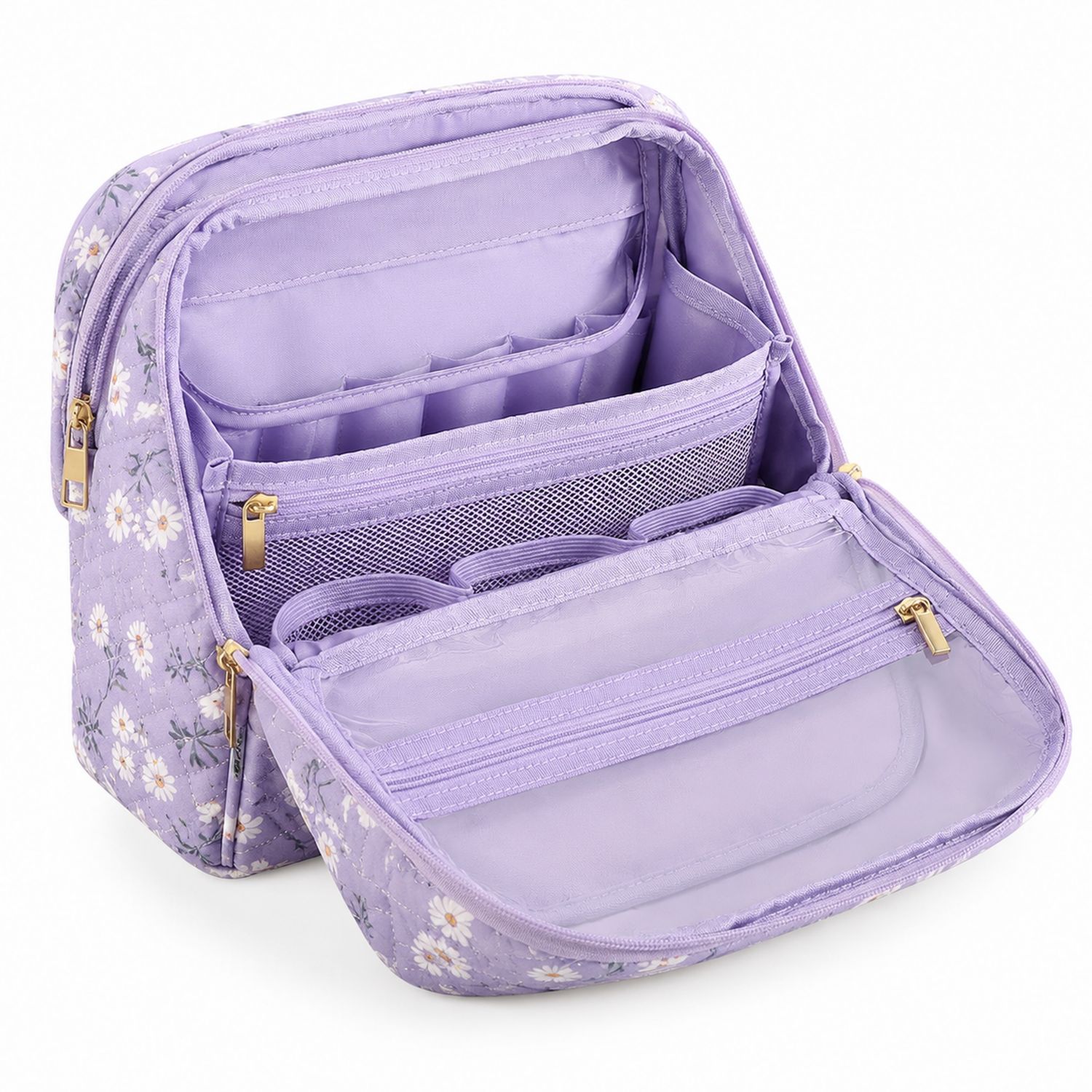 Reiseorganizer mit Blumenmuster in Violett-Velridan