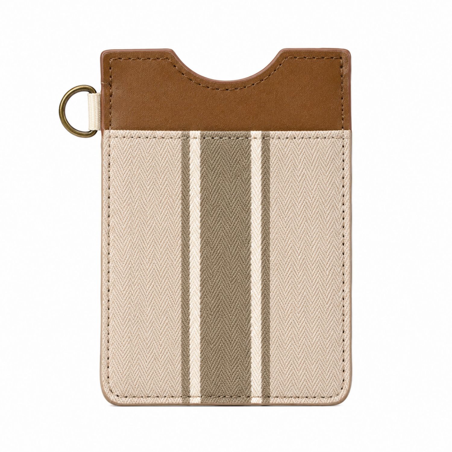 Kartentasche Gestreift Beige und Braun-Velridan