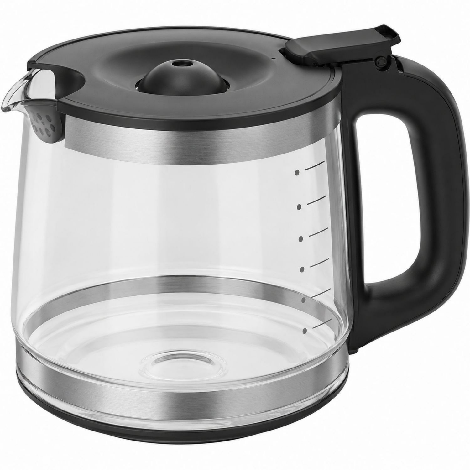 Carafe en Verre 1L pour Cafetière - Transparent et Noir