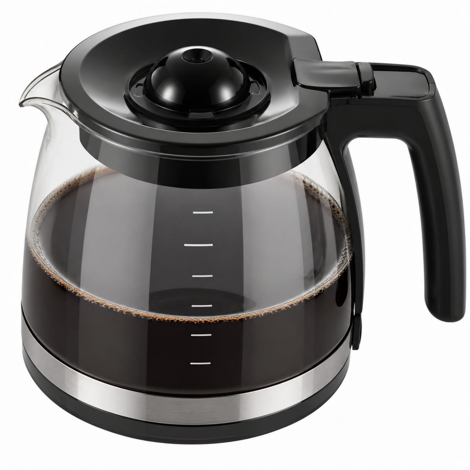 Carafe à café en verre 1 litre avec poignée ergonomique noire