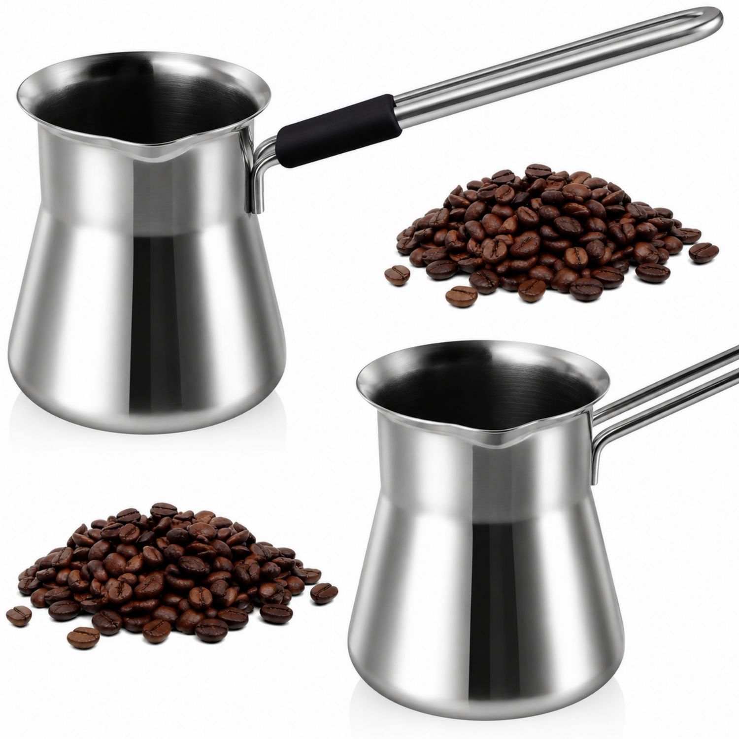 Cafetière turque en acier inoxydable avec poignée isolée, 350 ml
