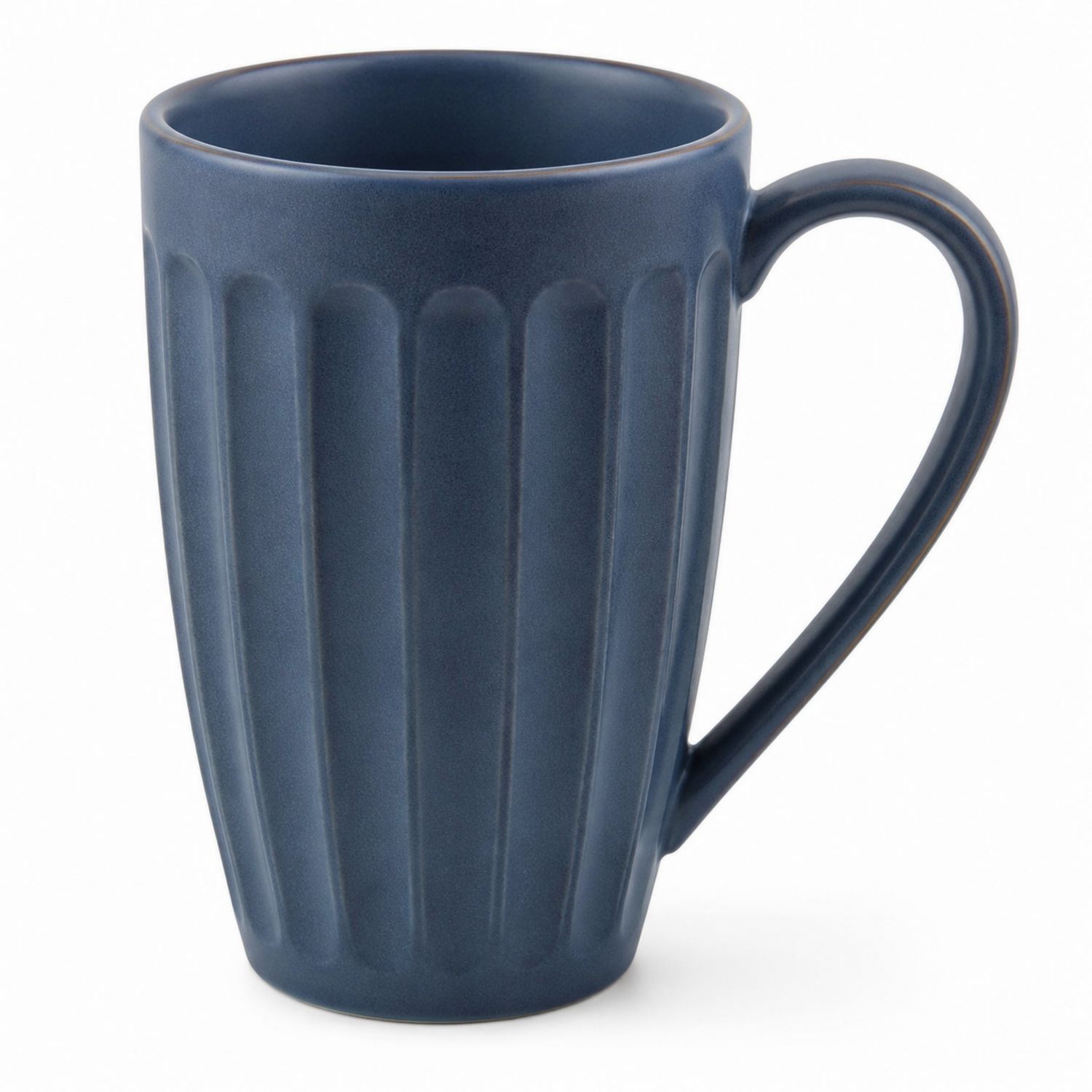 Tasse en céramique bleue avec poignées côtelées, 300ml