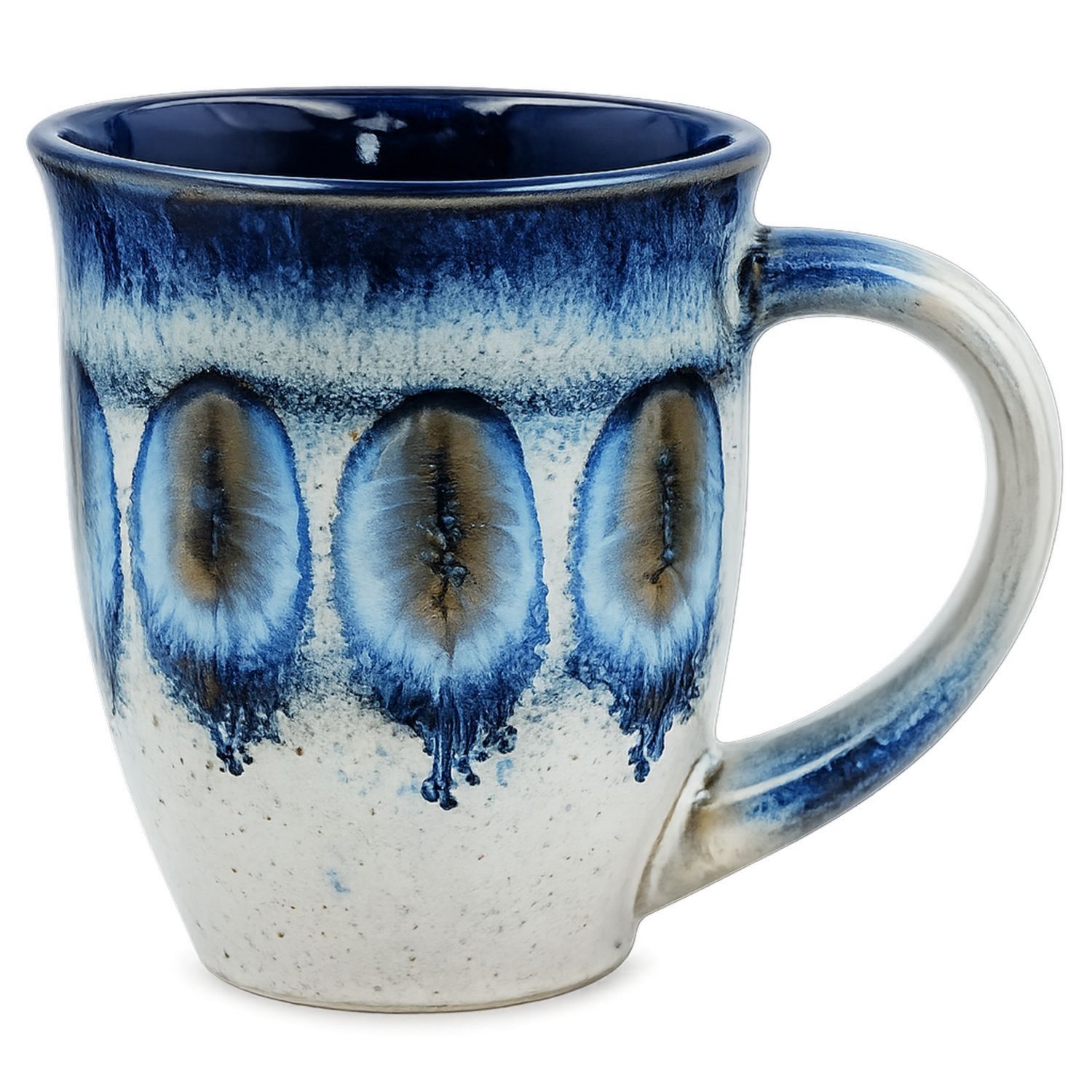 Tasse en céramique bleu et blanc avec motifs artistiques 350ml